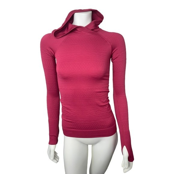 lululemon athletica Tops - Lululemon Rest Less Hoodie violet red patterned long sleeve top 2